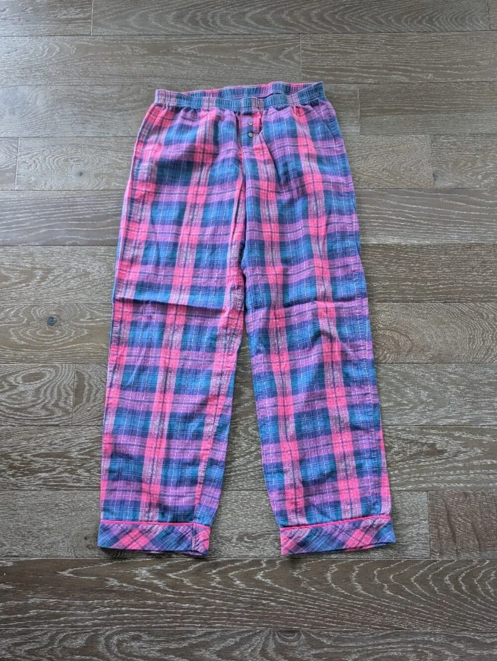Victoria's Secret Pink & Blue Plaid Pajama Set Size Small